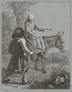 Ragazzo e ragazza con un asino da Francesco Londonio