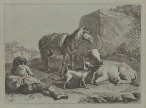 Pastore sdraiato con un sacco, c. 1763