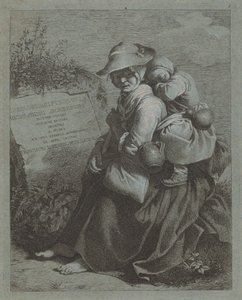 Contadina seduta con bambino addormentato, 1758-1759