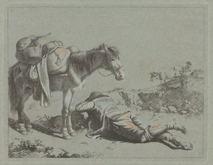 Pastore in riposo vicino a un cavallo da soma, c. 1762