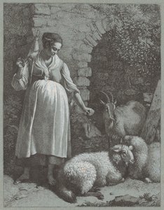 Donna che Filava Lana vicino a un Arco, 1764 da Francesco Londonio