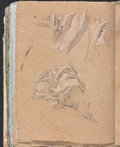 Taccuino di Verona: studi di drappeggio pagina 90, 1760 da Francesco Lorenzi