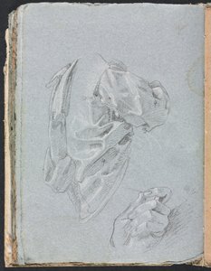 Verona Sketchbook: Studio di drappeggio con mano sinistra pagina 86, 1760 da Francesco Lorenzi