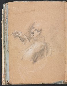 Taccuino di Verona: Nudo femminile che guarda sopra la spalla sinistra pagina 74, 1760 da Francesco Lorenzi