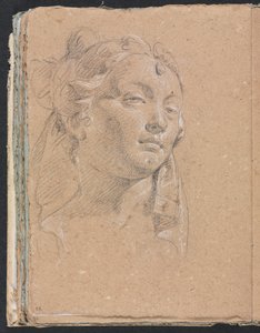 Verona Sketchbook: Testa di una donna (pagina 58) da Francesco Lorenzi