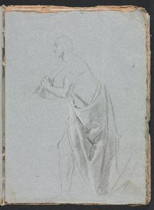 Verona Sketchbook: Uomo in piedi con drappeggio pagina 19, 1760