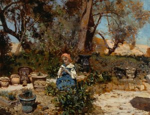 Una ragazza in giardino