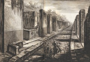 Veduta dalla strada che entra sotto il portale della città di Pompei, con il passaggio pedonale, 1804 da Francesco Piranesi