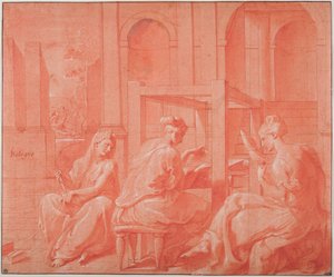 Alcytoe und ihre Schwestern da Francesco Primaticcio