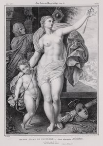Dipinto allegorico di Diane de Poitiers, amante del Re Enrico II di Francia da Francesco Primaticcio