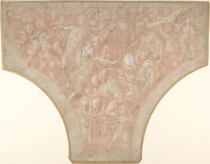 Vulcano che forgia i dardi di Cupido, 1552-56 da Francesco Primaticcio