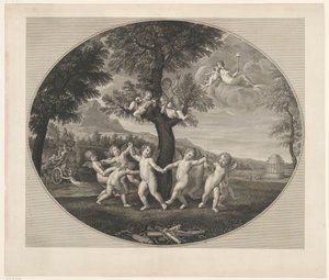 Putti danzanti intorno a un albero da Francesco Rosaspina