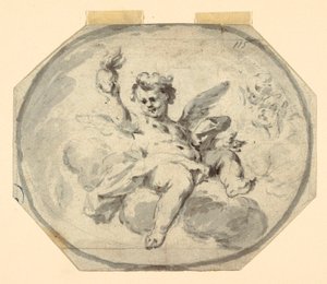 Disegno, progetto per un soffitto dipinto, 1770-1800 da Francesco Saverio Mergolo