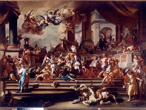 Eliodoro cacciato dal tempio dagli angeli da Francesco Solimena