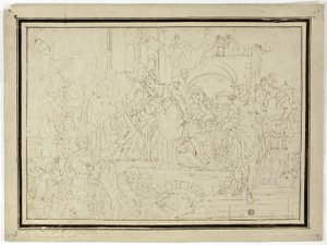 Sovrano che riceve la signora da Francesco Solimena