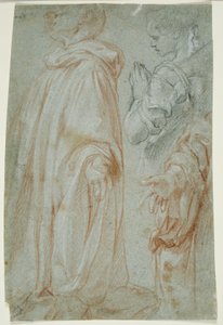 Tre studi per il Cristo risorto adorato da una santa e San Silvestro Gozzalini, 1607 da Francesco Vanni