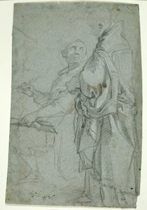 Due ecclesiastici: Studio per la Disputa sul Sacramento Santo da Francesco Vanni