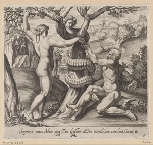 Eva offre ad Adamo il frutto proibito da Francesco Villamena
