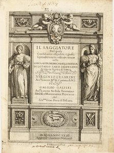 Frontespizio de "Il Saggiatore" di Galileo Galilei da Francesco Villamena