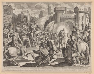Conquista di Coimbra da parte di Ferdinando I di León da Francesco Villamena