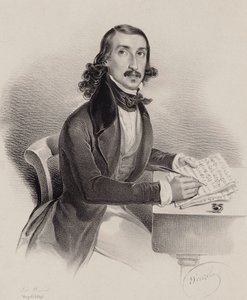 Ritratto del cantante e compositore Giacinto Marras 1810-1883, 1840 da Francesco Wenzel