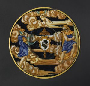 Piatto con le armi della famiglia Pucci, 1532 da Francesco Xanto Avelli