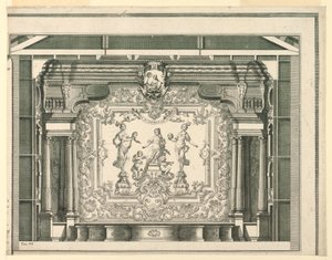 Sezione Trasversale, Proscenio e Sipario, Teatro Filarmonico, Verona da Francesco Zucchi