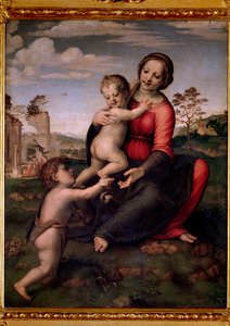 Vergine con bambino e San Giovanni Battista da Francesco di Cristofano Franciabigio