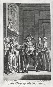 Scena da The Way of the World, di William Congreve (1670-1729), incisione di Charles Grignon da un disegno di Francis Hayman a Lincoln