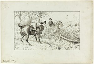 Scena di caccia: Cavallo e cavaliere lanciato da Francis Arthur Fraser