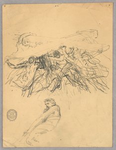 Schizzo di figure che portano una croce da Francis Augustus Lathrop