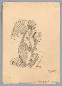 Schizzo di angelo inginocchiato da Francis Augustus Lathrop