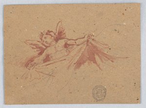 Schizzo di putti con drappeggio da Francis Augustus Lathrop