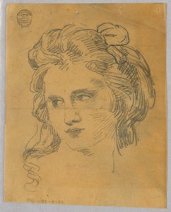 Schizzo della testa di una donna da Francis Augustus Lathrop