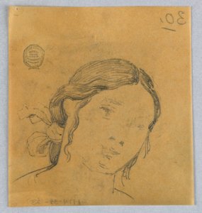 Schizzo della testa di una donna da Francis Augustus Lathrop