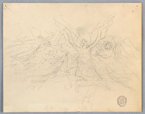 Schizzo di angeli adoranti da Francis Augustus Lathrop