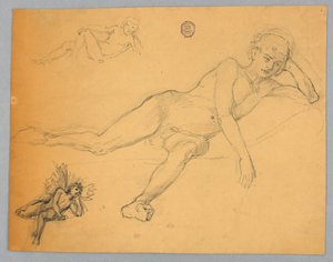 Schizzo di un Nudo Maschile da Francis Augustus Lathrop