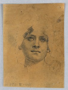 Schizzo del volto di una donna da Francis Augustus Lathrop