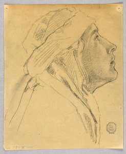 Schizzo della testa di una donna da Francis Augustus Lathrop