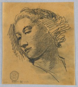 Schizzo della testa di una donna da Francis Augustus Lathrop