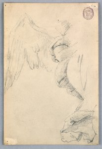 Schizzo con ali e drappeggi da Francis Augustus Lathrop
