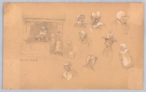 Schizzi di Cittadini a Mont St. Michel e Vitré da Francis Augustus Lathrop