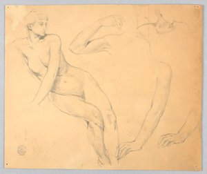 Schizzi di un Nudo Femminile e Braccia da Francis Augustus Lathrop