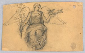 Primavera, schizzo di figura alata da Francis Augustus Lathrop
