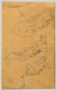 Tre schizzi di nudi femminili