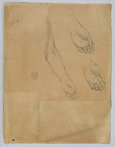Tre studi di una mano sinistra da Francis Augustus Lathrop