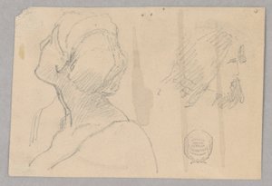 Due schizzi della testa di una donna da Francis Augustus Lathrop