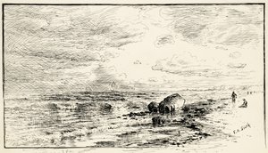 La spiaggia vicino a Point Judith, Rhode Island da Francis Augustus Silva