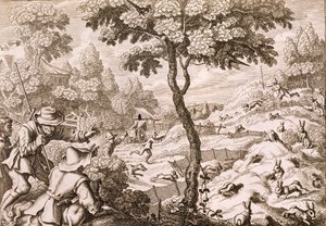 Cony Catching, inciso da Wenceslaus Hollar, 1671 da Francis Barlow