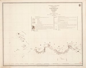 Carta indice per il seguente rilievo della costa di Karamania da Francis Beaufort